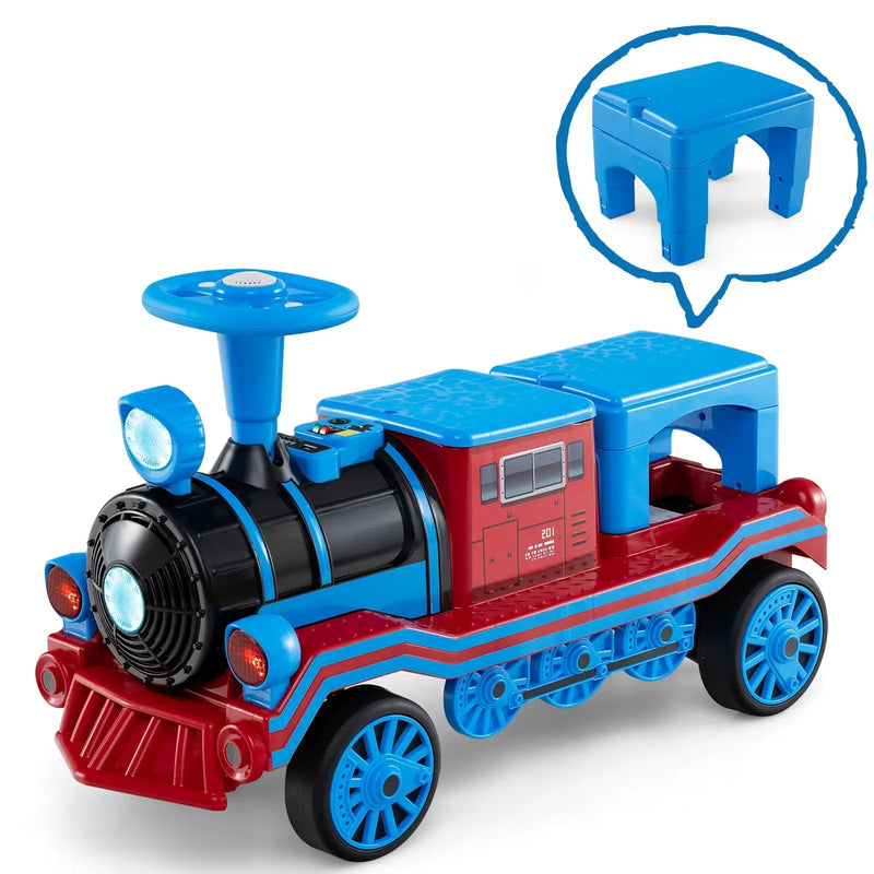 12V 2-Seater Ride on Toy with Train Whistle and Removable Chair by DirectDeals