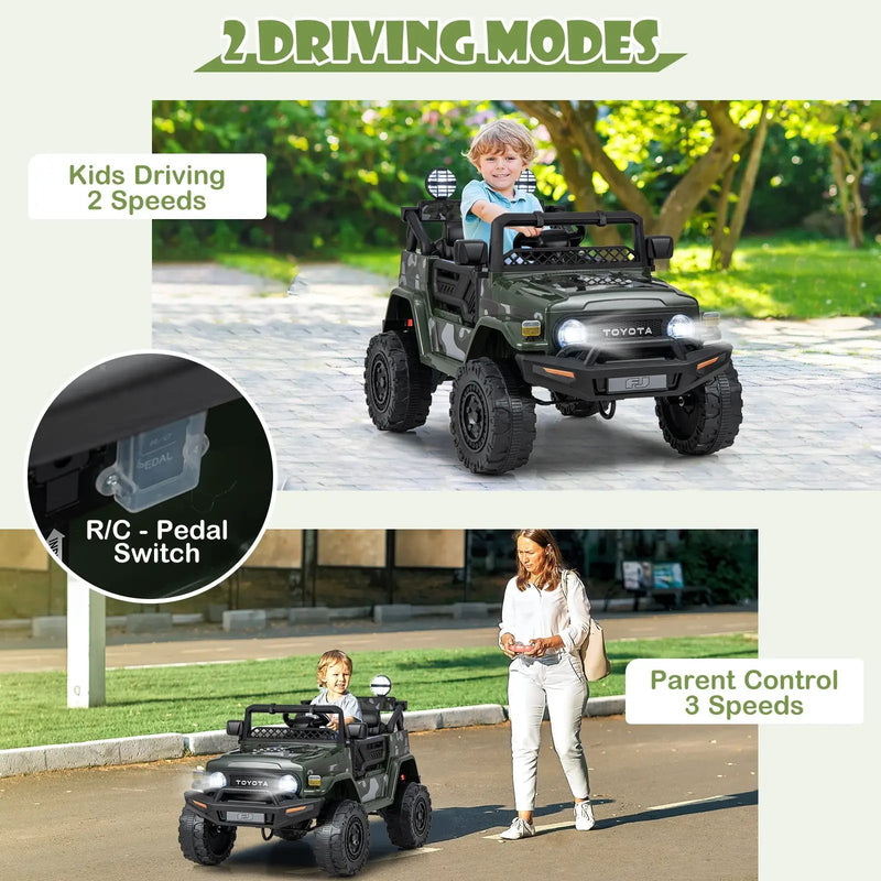 12V 7Ah Licensed Toyota FJ Cruiser Electric Car with Remote Control-Camo by DirectDeals