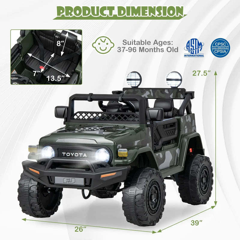 12V 7Ah Licensed Toyota FJ Cruiser Electric Car with Remote Control-Camo by DirectDeals