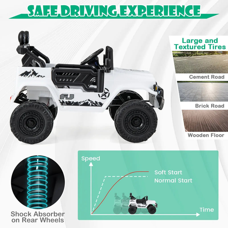 12V 7Ah Licensed Toyota FJ Cruiser Electric Car with Remote Control-White by DirectDeals