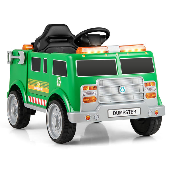 12V Battery Powered Electric Vehicle with Remote Control and Trash Bin-Green, photo 2 of 8