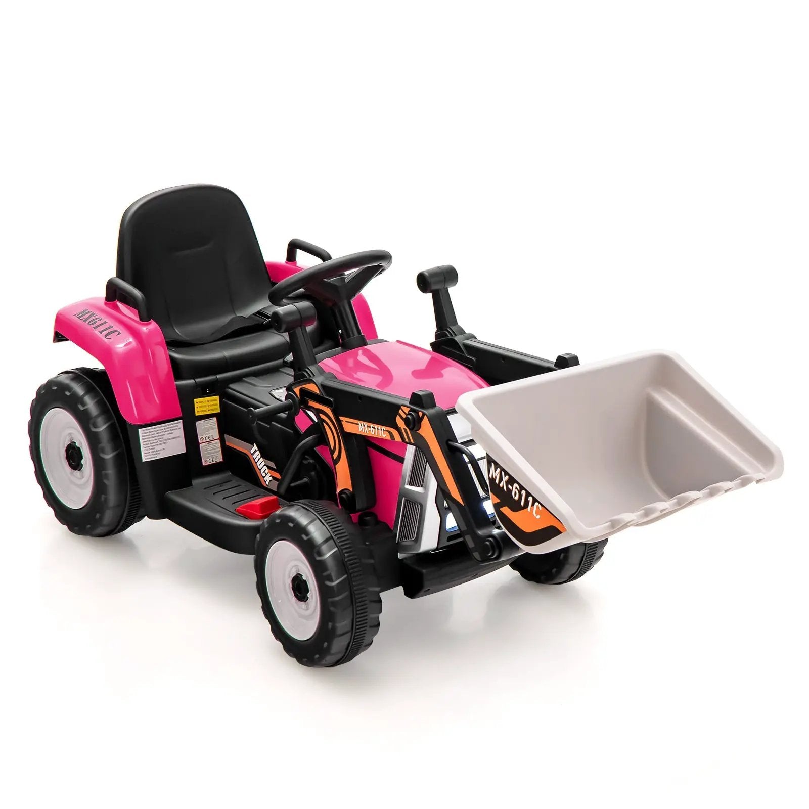12V Battery Powered Kids Ride on Excavator with Adjustable Arm and Bucket by DirectDeals