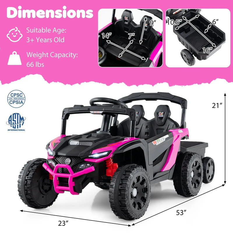 12V Battery Powered Ride On Tractor with Parent Remote Control by DirectDeals