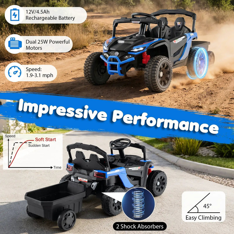 12V Battery Powered Ride On Tractor with Parent Remote Control by DirectDeals