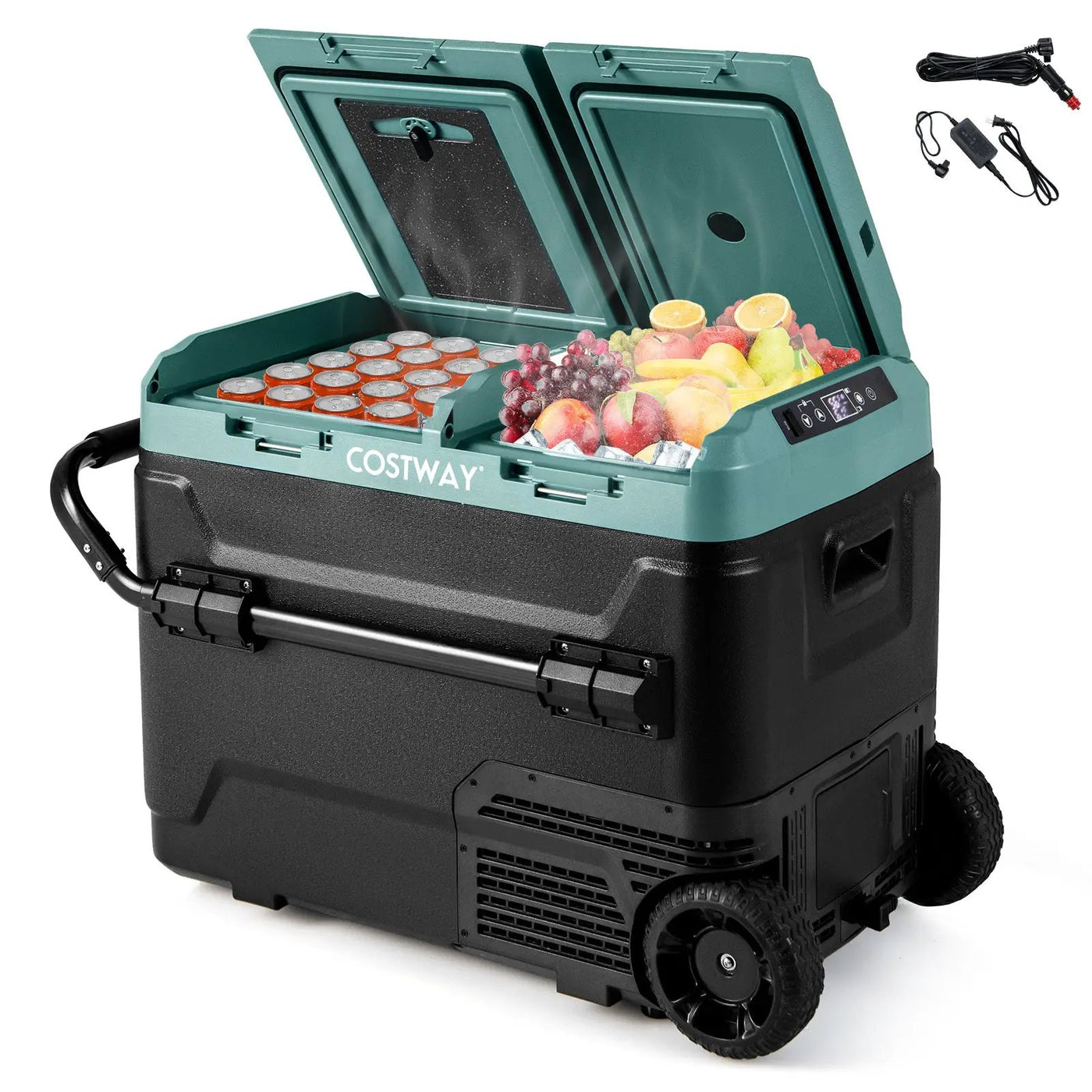 Dual Zone 12V Car Refrigerator for Vehicles Camping Travel Truck RV Boat Outdoor and Home Use by DirectDeals