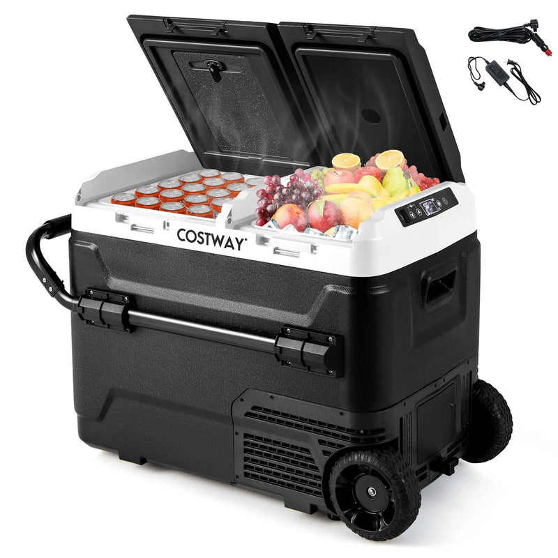 Dual Zone 12V Car Refrigerator for Vehicles Camping Travel Truck RV Boat Outdoor and Home Use by DirectDeals