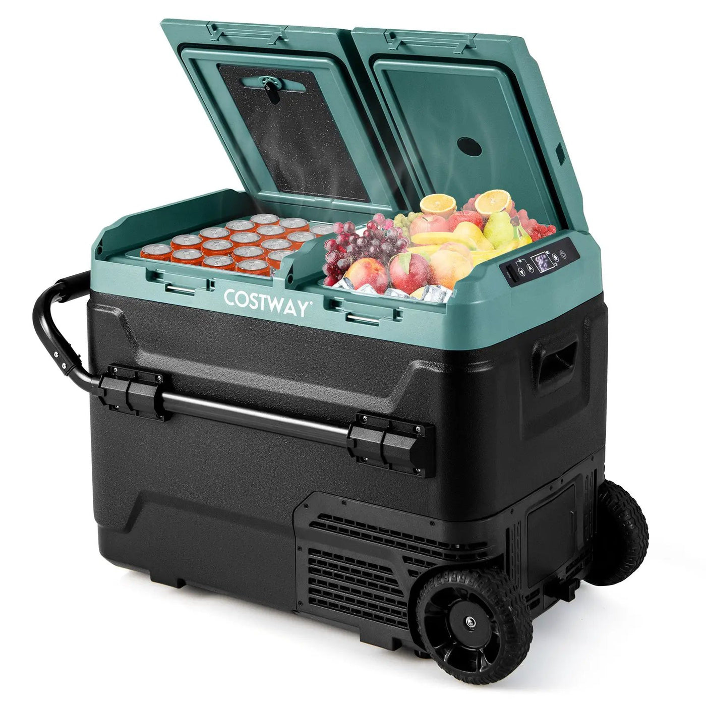 Dual Zone 12V Car Refrigerator for Vehicles Camping Travel Truck RV Boat Outdoor and Home Use by DirectDeals