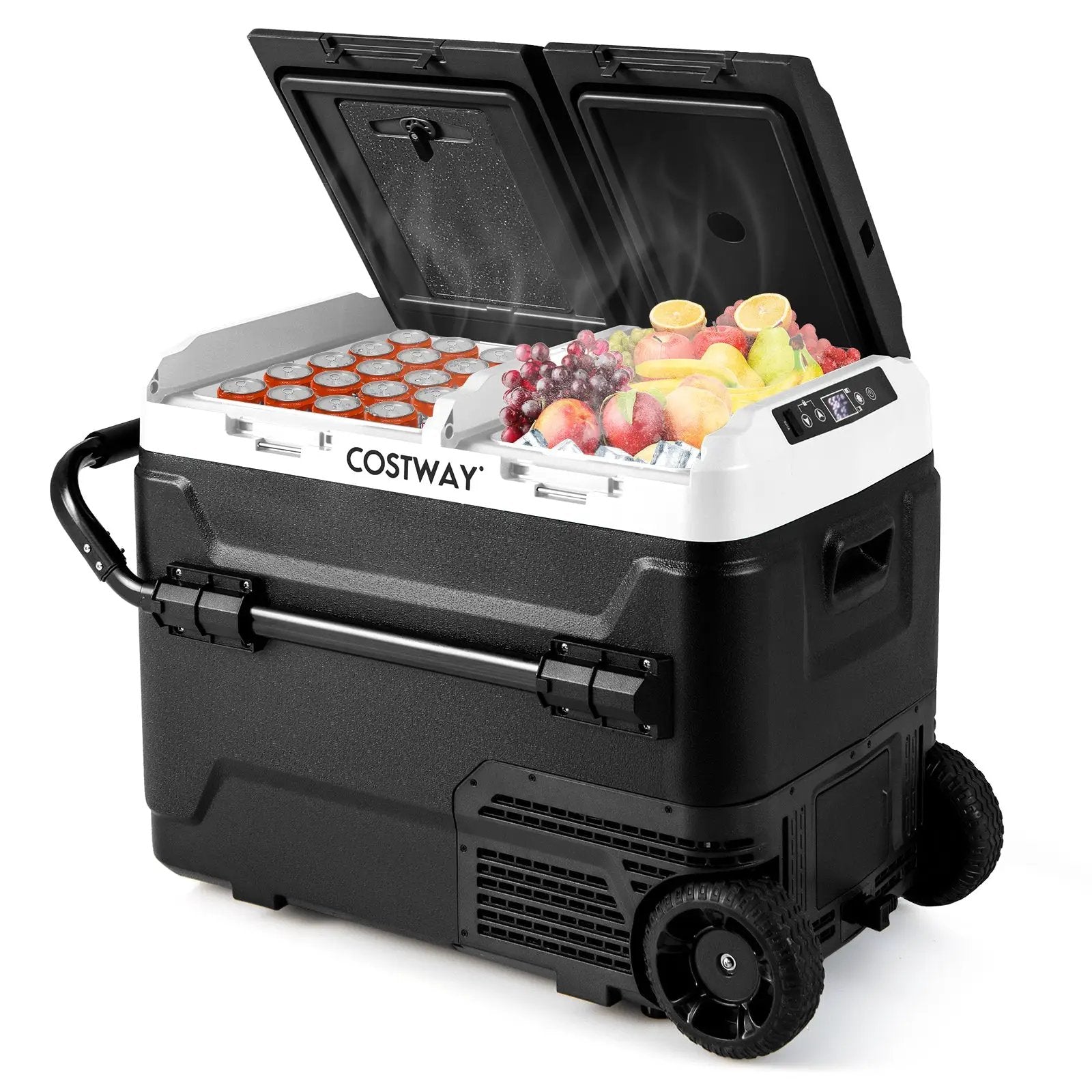 Dual Zone 12V Car Refrigerator for Vehicles Camping Travel Truck RV Boat Outdoor and Home Use by DirectDeals