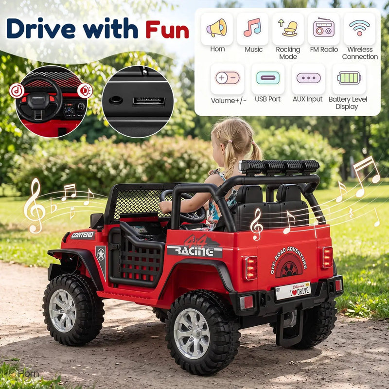 12V Electric Kids Ride On Car 2-Seater with Remote Control by DirectDeals