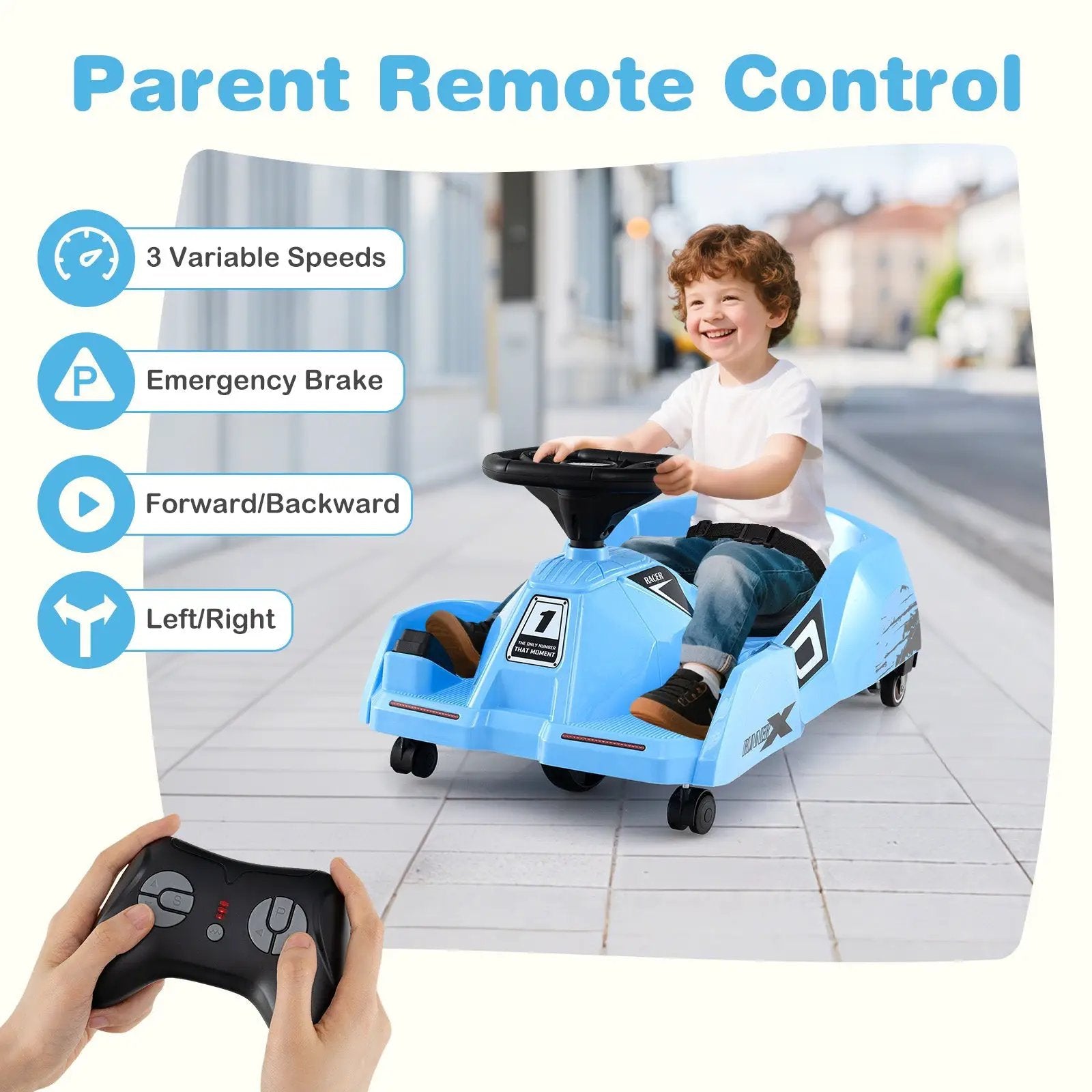 12V Electric Cleaning Go Kart with Detachable Mop and Remote Control by DirectDeals