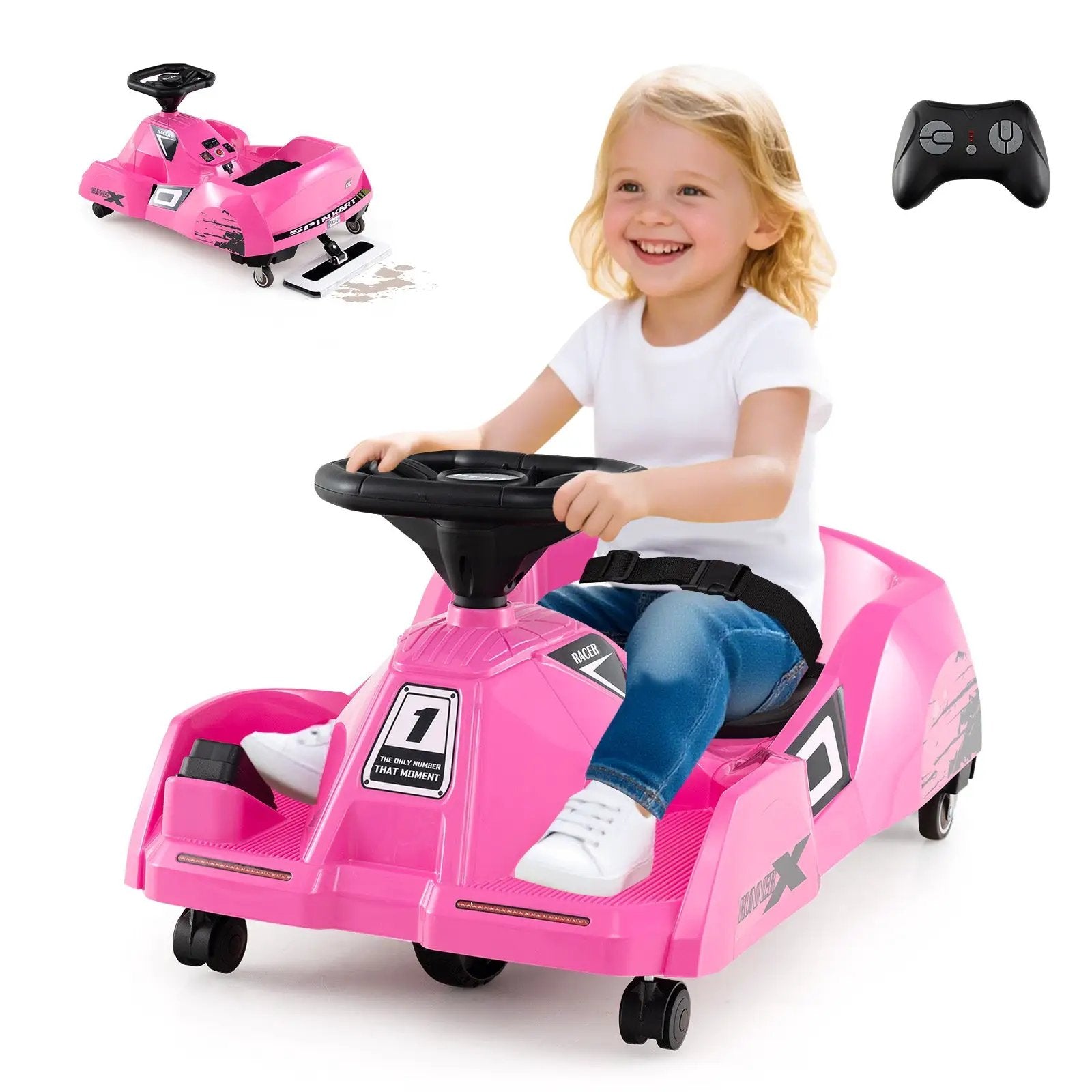 12V Electric Cleaning Go Kart with Detachable Mop and Remote Control by DirectDeals