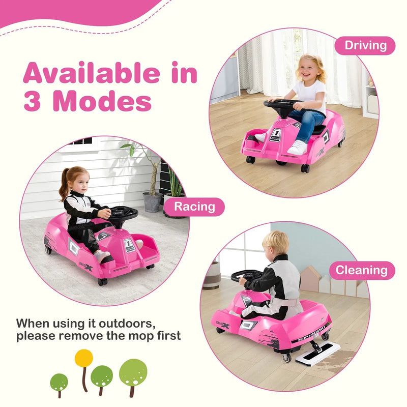 12V Electric Cleaning Go Kart with Detachable Mop and Remote Control by DirectDeals
