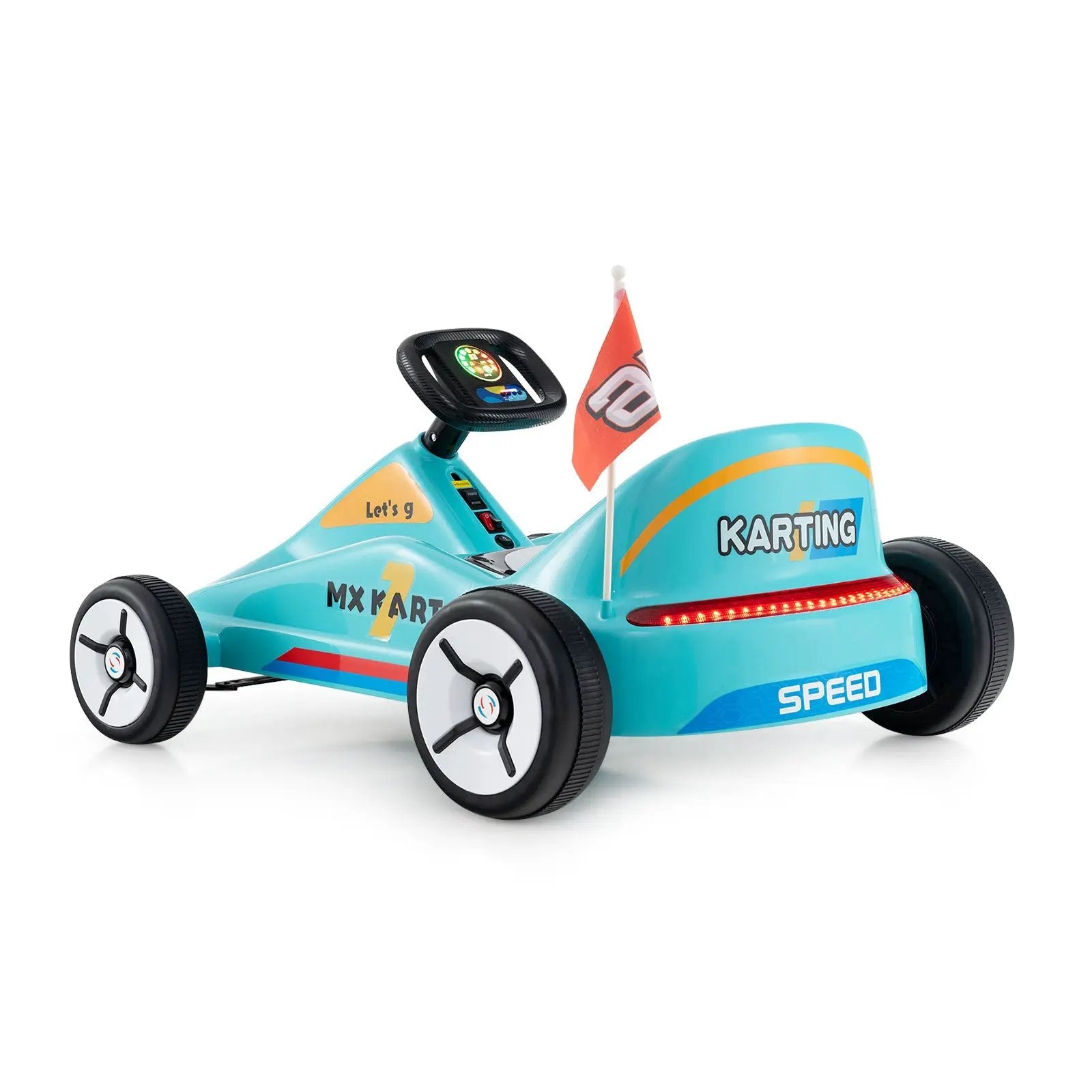 12V Electric Go Kart for Kids Race Toy with Remote Control and Music by DirectDeals