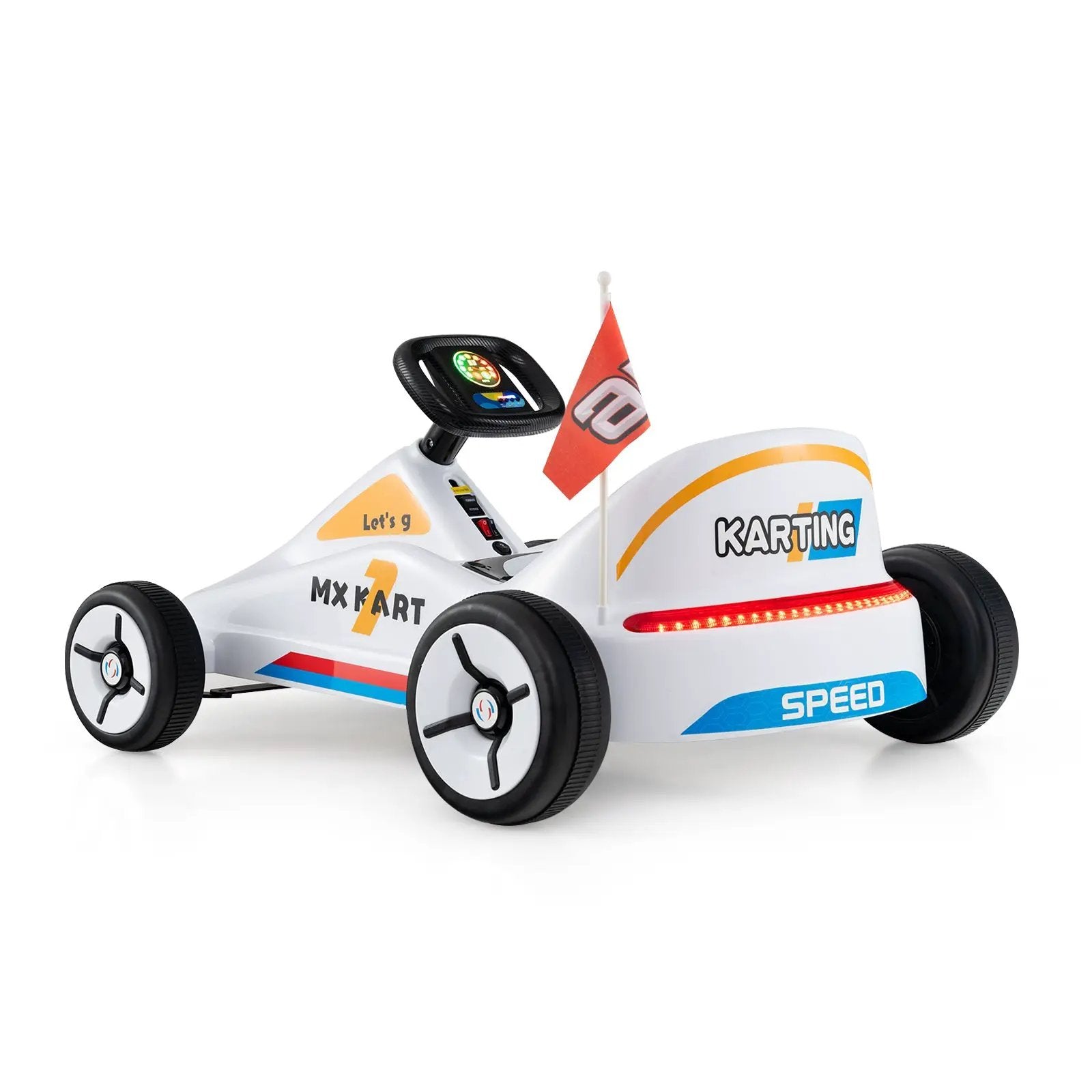12V Electric Go Kart for Kids Race Toy with Remote Control and Music by DirectDeals