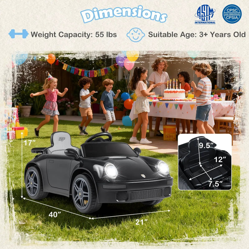 12V Electric Ride On Car Licensed RUF CTR with Remote Control and Music by DirectDeals
