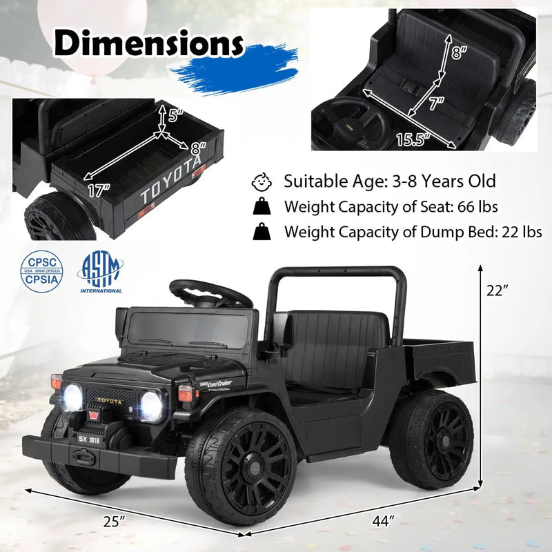 12V Electric Ride On Truck with Dump Bed and Remote Control by DirectDeals