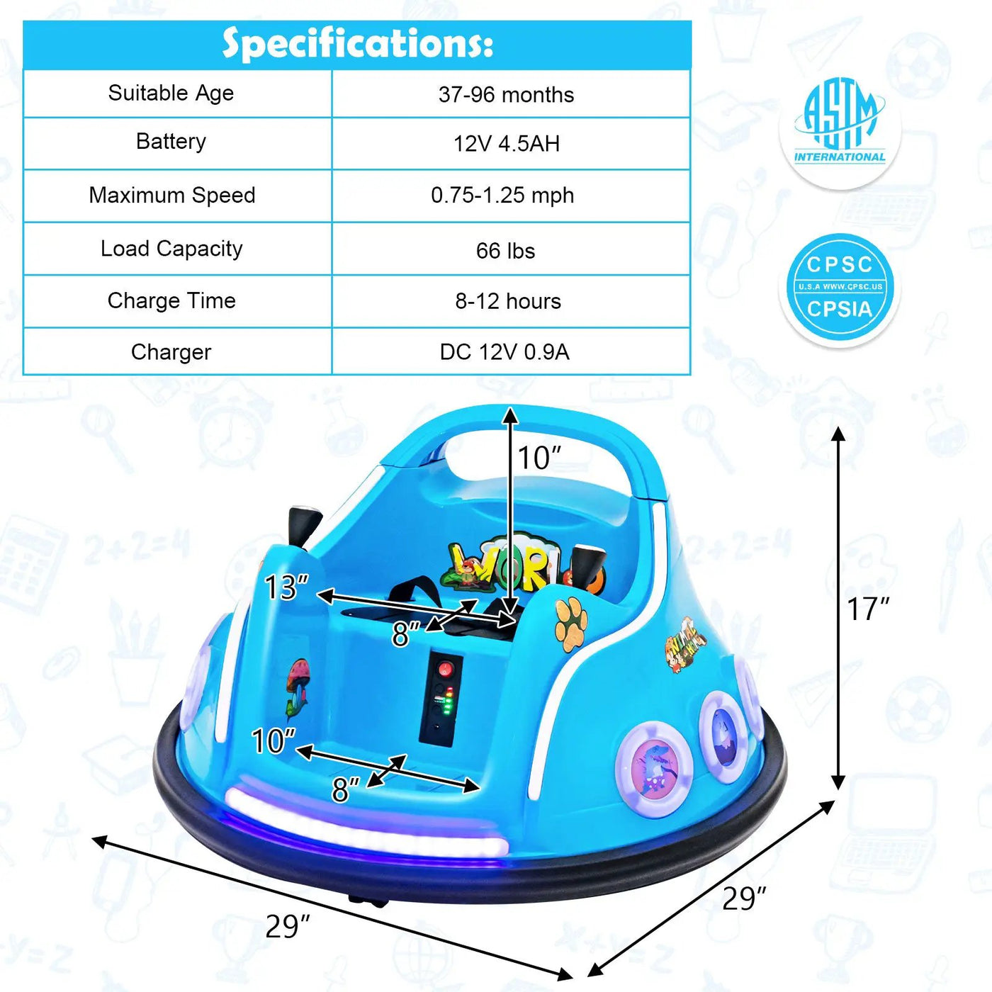 12V Electric Ride On Car with Remote Control and Flashing LED Lights by DirectDeals