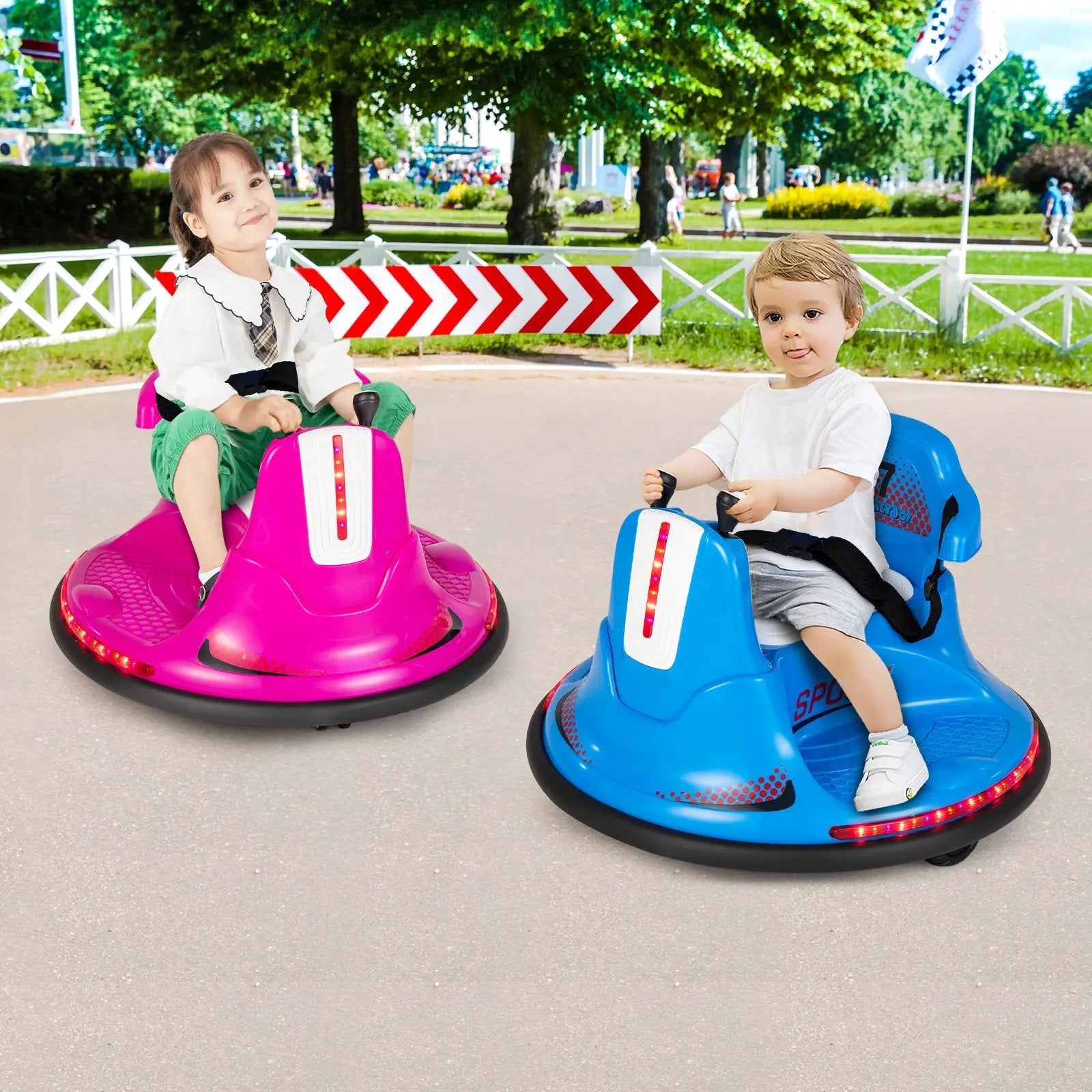 12V Kids Ride On Bumper Car with Remote Control Lights and Music by DirectDeals