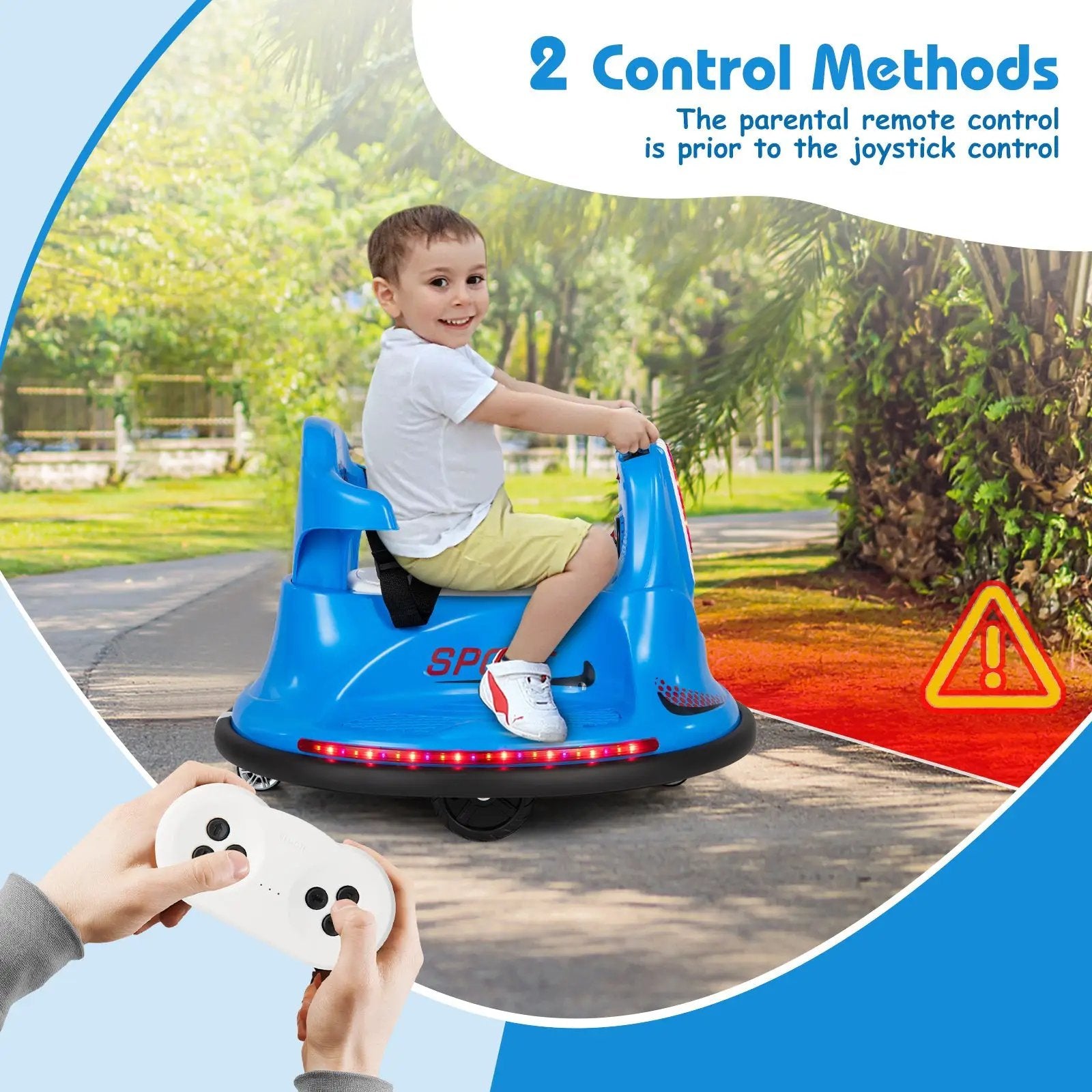 12V Kids Ride On Bumper Car with Remote Control Lights and Music by DirectDeals