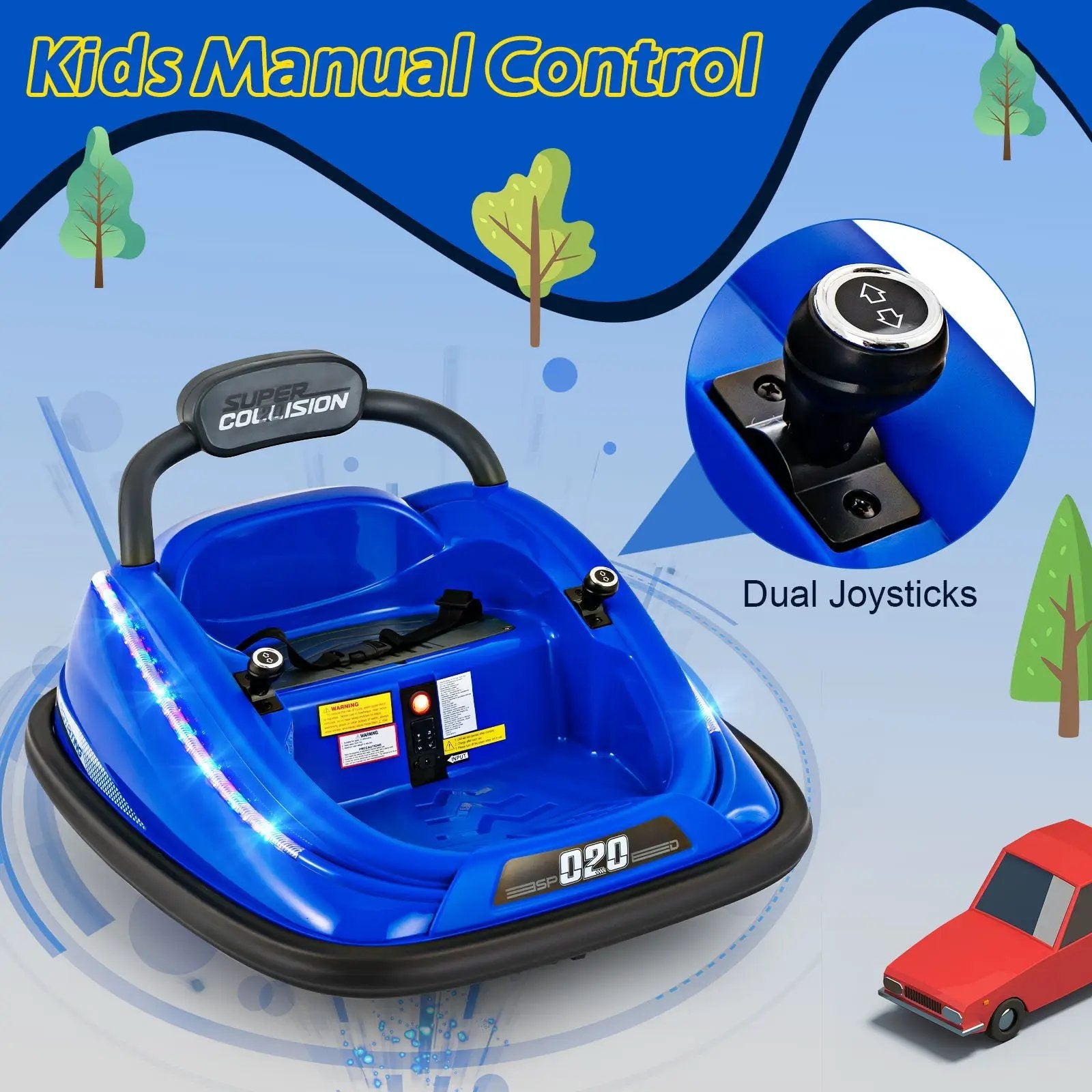 12V Kids Bumper Car Ride on Toy with Remote Control and 360 Degree Spin Rotation by DirectDeals