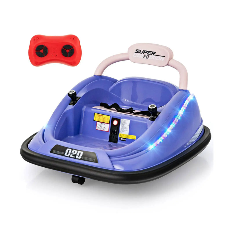 12V Kids Bumper Car Ride on Toy with Remote Control and 360 Degree Spin Rotation by DirectDeals