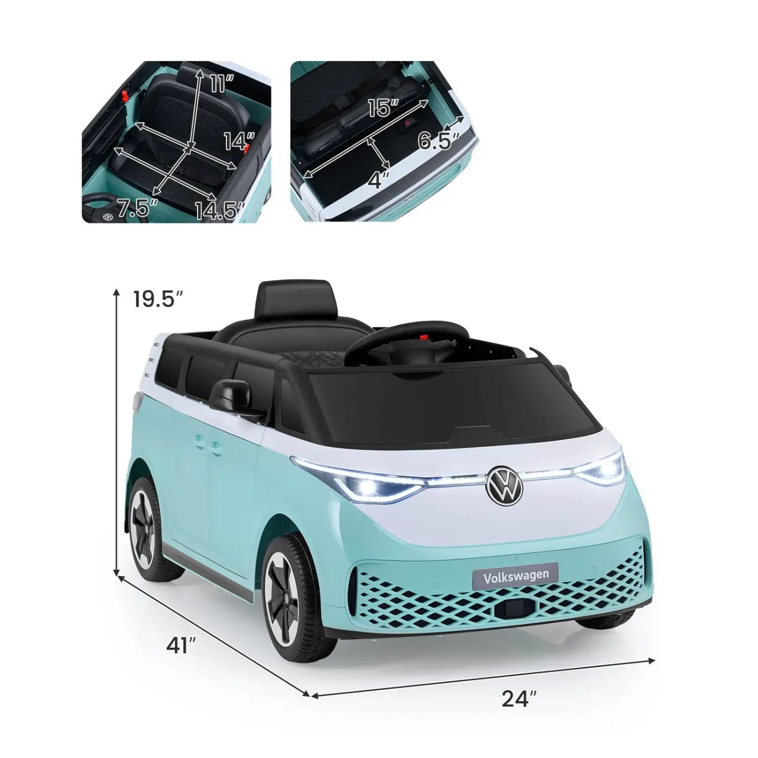 12V Electric Ride-On VW Bus with Remote Control & Music by DirectDeals