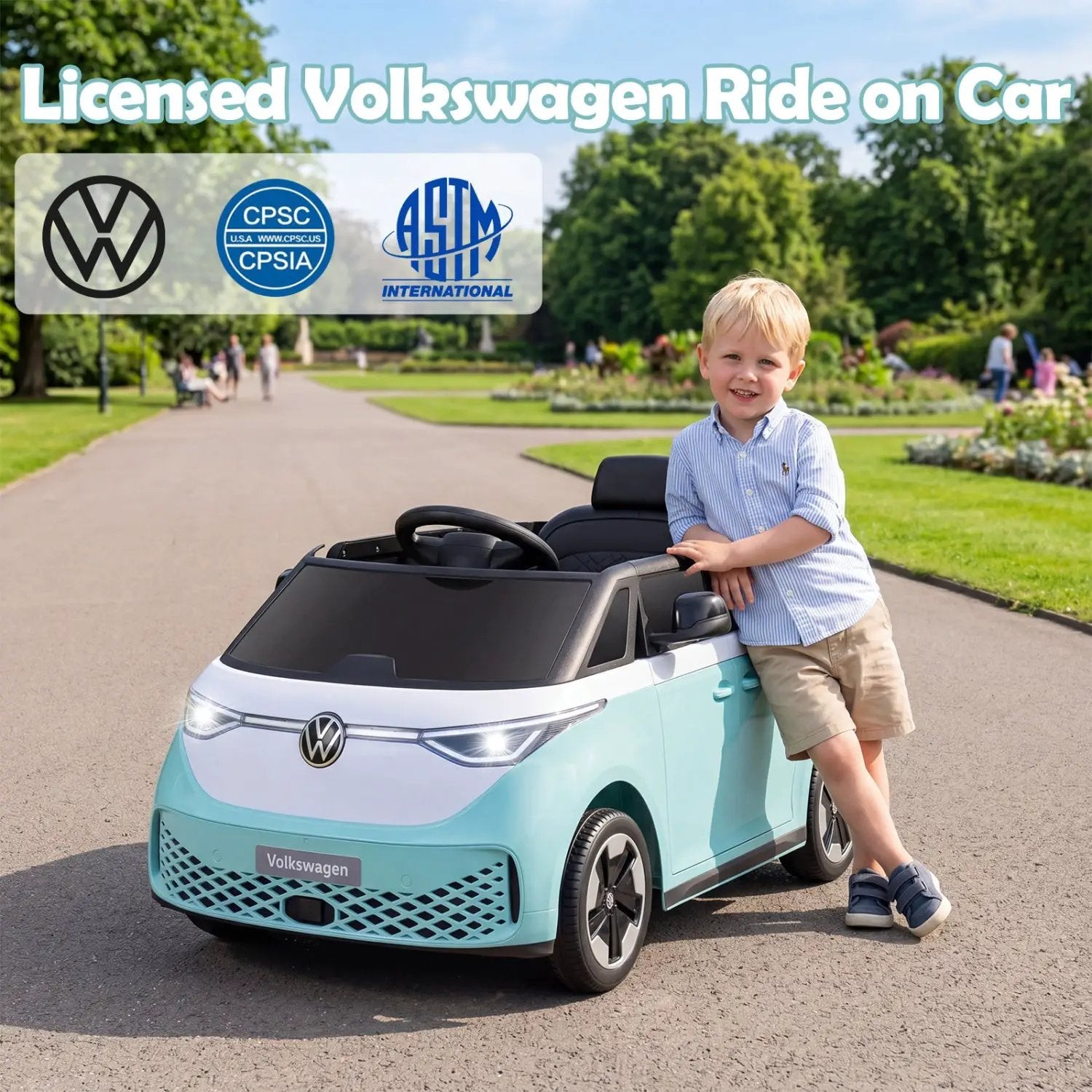 12V Electric Ride-On VW Bus with Remote Control & Music by DirectDeals