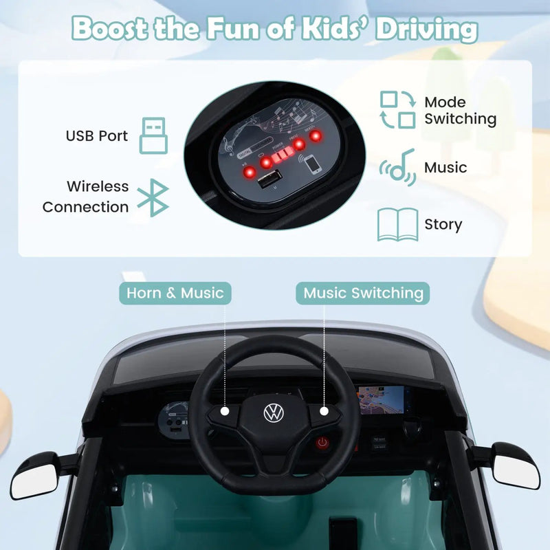 12V Electric Ride-On VW Bus with Remote Control & Music by DirectDeals
