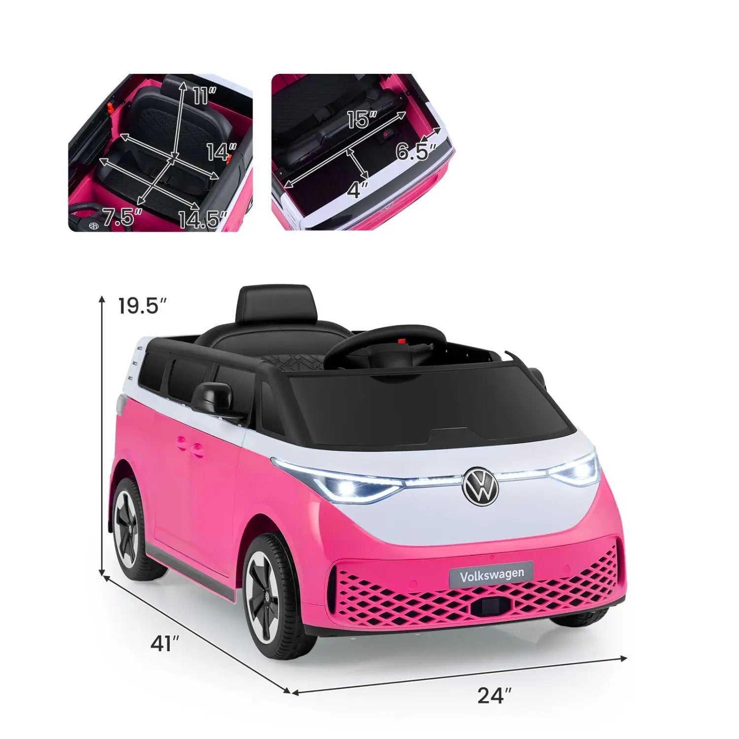 12V Electric Ride-On VW Bus with Remote Control & Music by DirectDeals