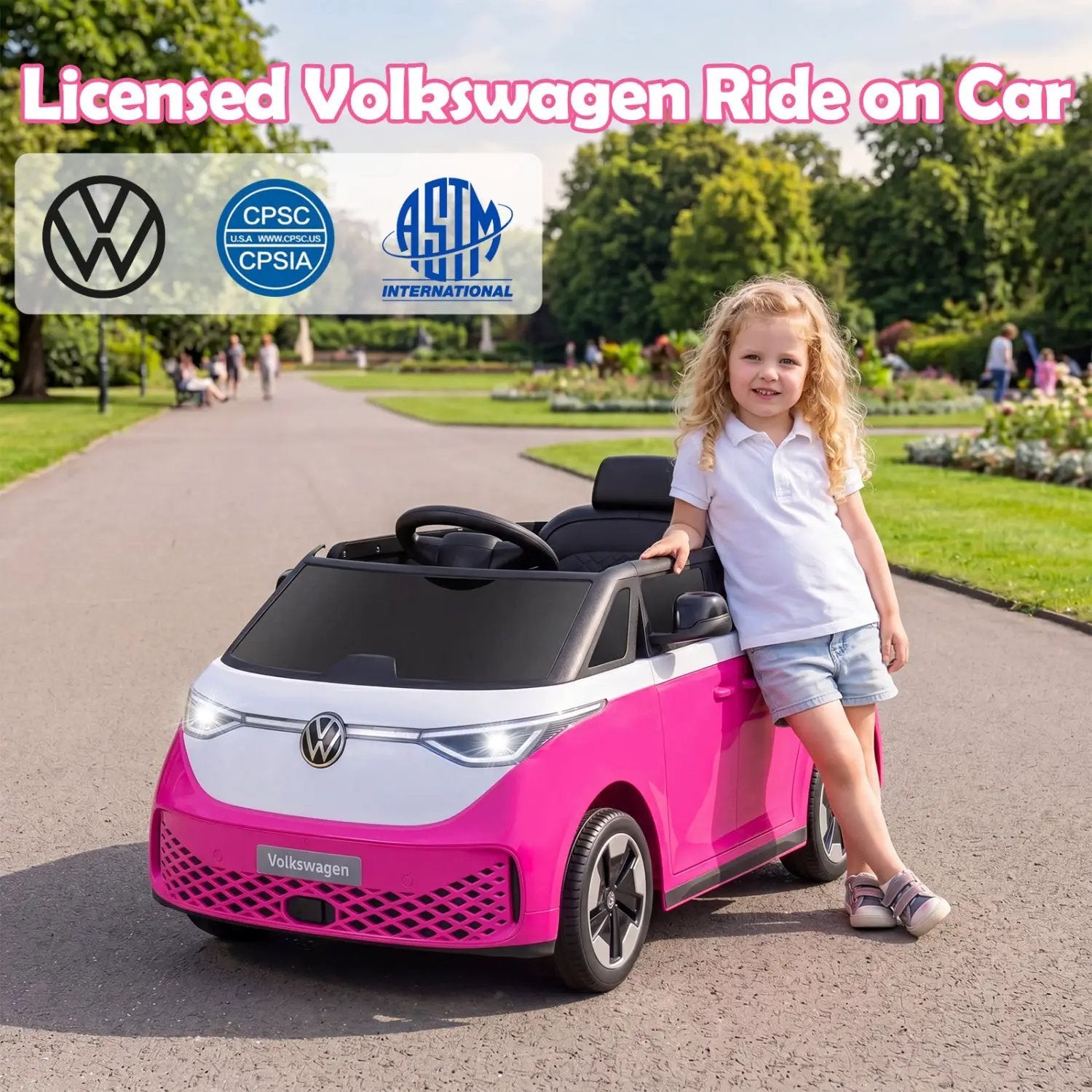 12V Electric Ride-On VW Bus with Remote Control & Music by DirectDeals