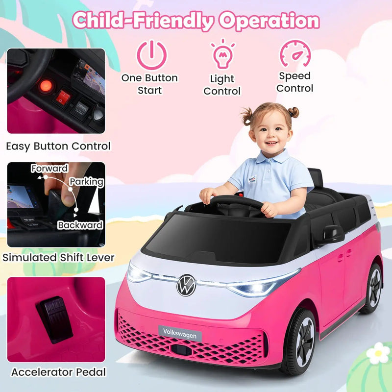 12V Electric Ride-On VW Bus with Remote Control & Music by DirectDeals