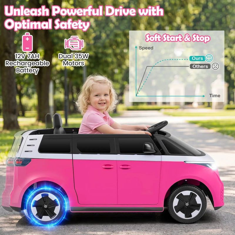 12V Electric Ride-On VW Bus with Remote Control & Music by DirectDeals