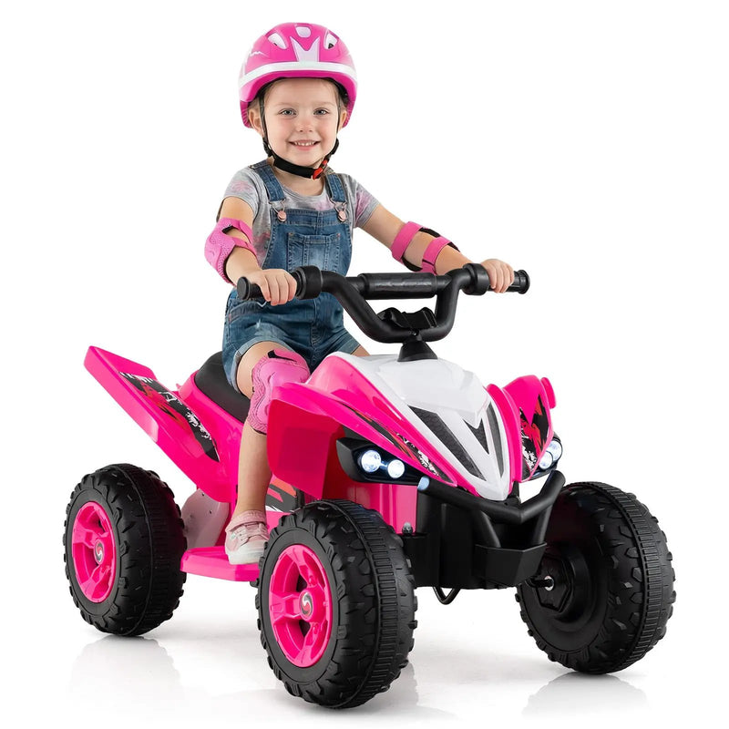 12V Kids Ride On ATV 4-Wheeler Quad with LED Lights and 7 mph Max Speed by DirectDeals