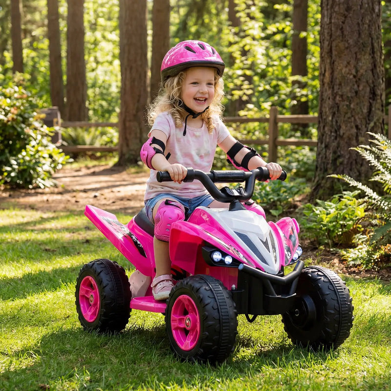 12V Kids Ride On ATV 4-Wheeler Quad with LED Lights and 7 mph Max Speed by DirectDeals