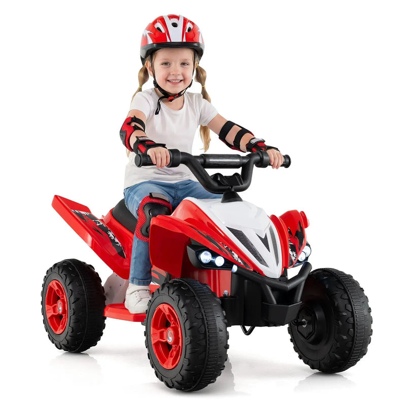 12V Kids Ride On ATV 4-Wheeler Quad with LED Lights and 7 mph Max Speed by DirectDeals