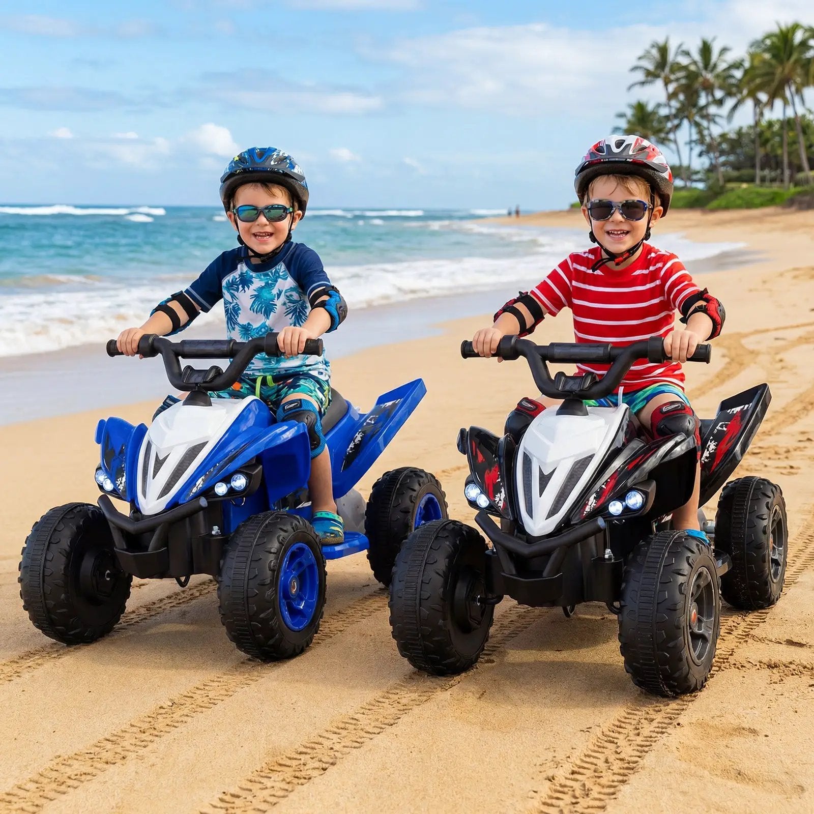 12V Kids Ride On ATV 4-Wheeler Quad with LED Lights and 7 mph Max Speed by DirectDeals