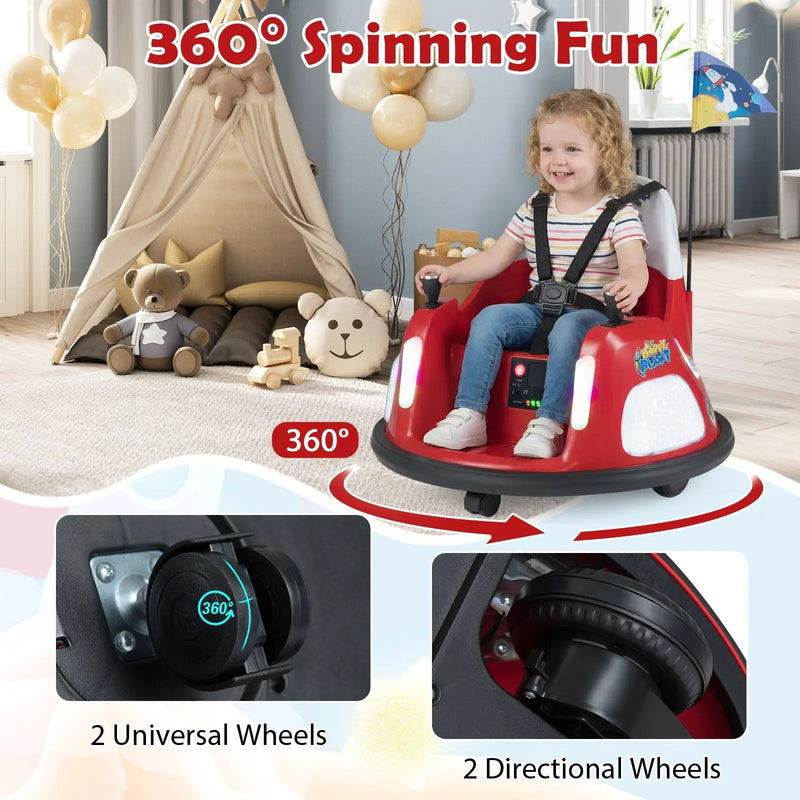 12V Kids Ride On Bumper Car with Remote Control and Flashing Lights by DirectDeals