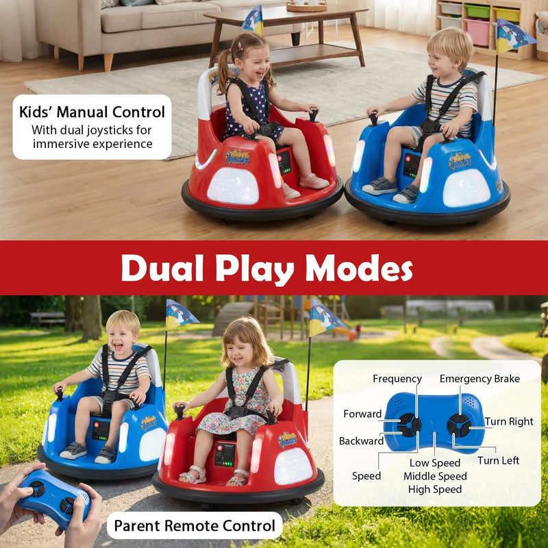 12V Kids Ride On Bumper Car with Remote Control and Flashing Lights by DirectDeals