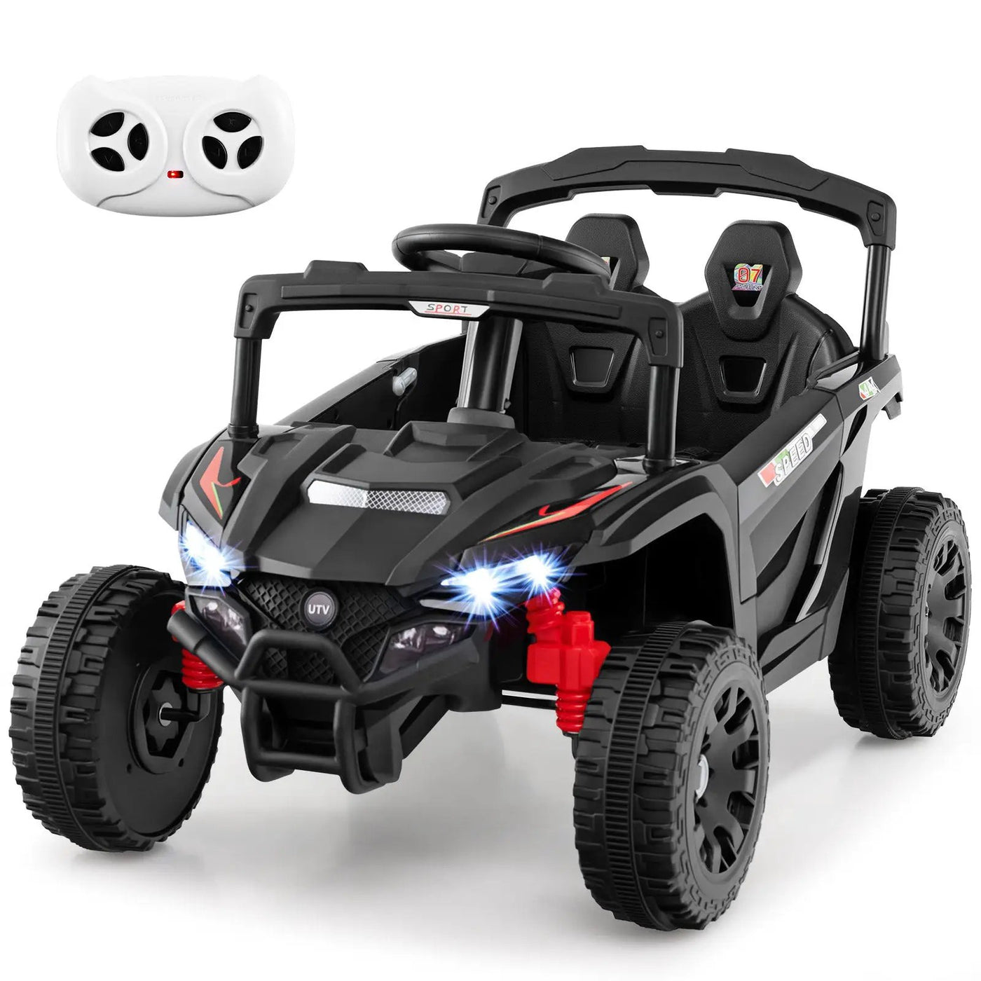 12V Kids Ride On Car UTV Electric Vehicle with LED Lights Music and Horn by DirectDeals