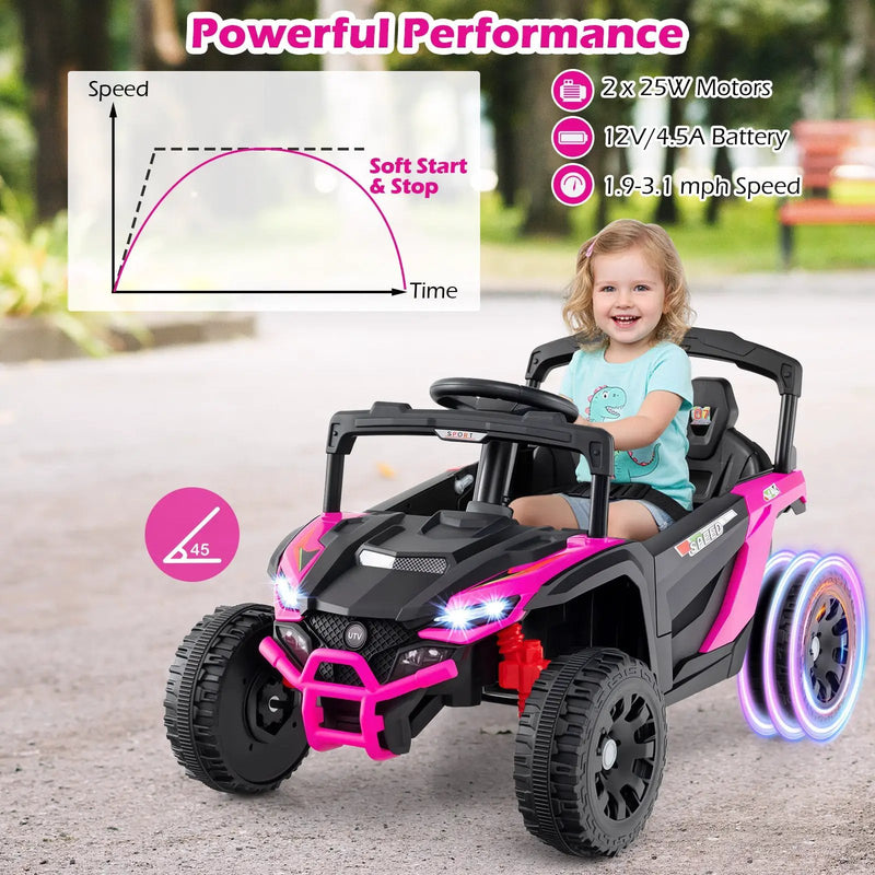 12V Kids Ride On Car UTV Electric Vehicle with LED Lights Music and Horn by DirectDeals