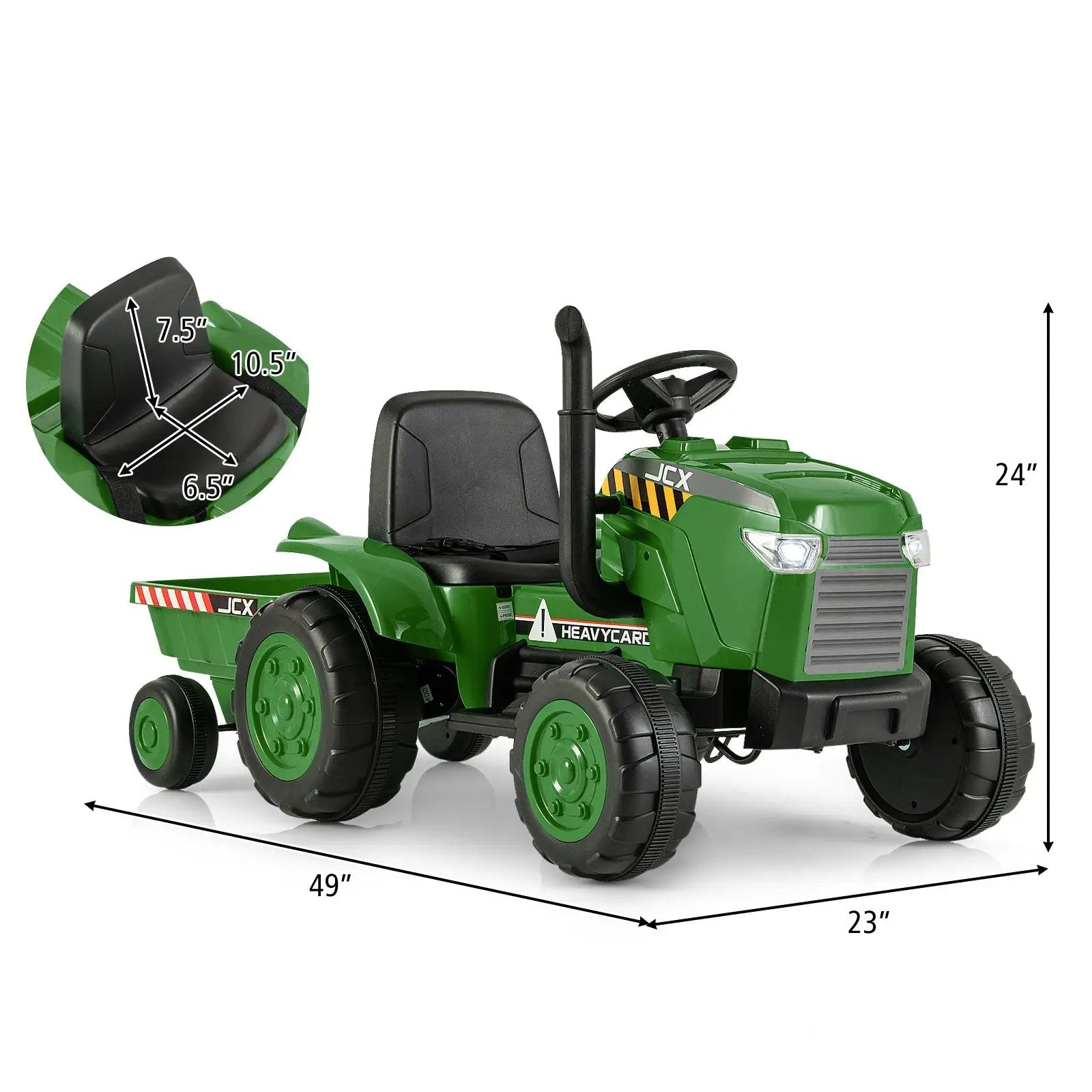 12V Kids Ride On Tractor with Trailer and Remote Control by DirectDeals