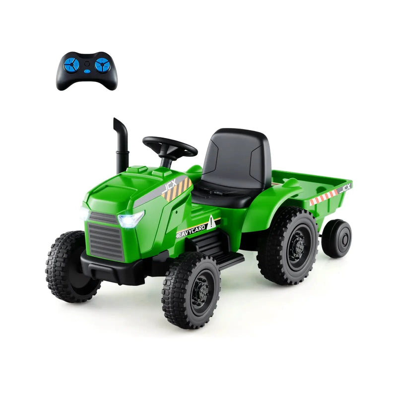 12V 2-in-1 Kids Ride On Tractor with Trailer and 3-Gear Shift by DirectDeals