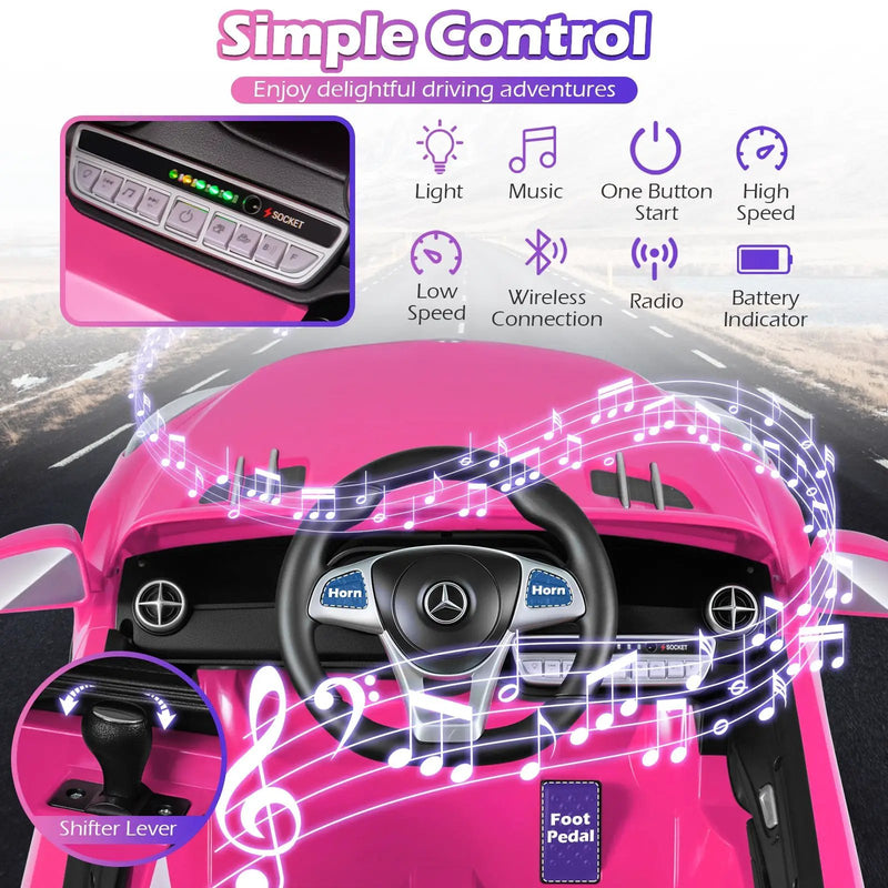 12V Kids Ride on Car Licensed Mercedes-Benz with Remote and Music by DirectDeals