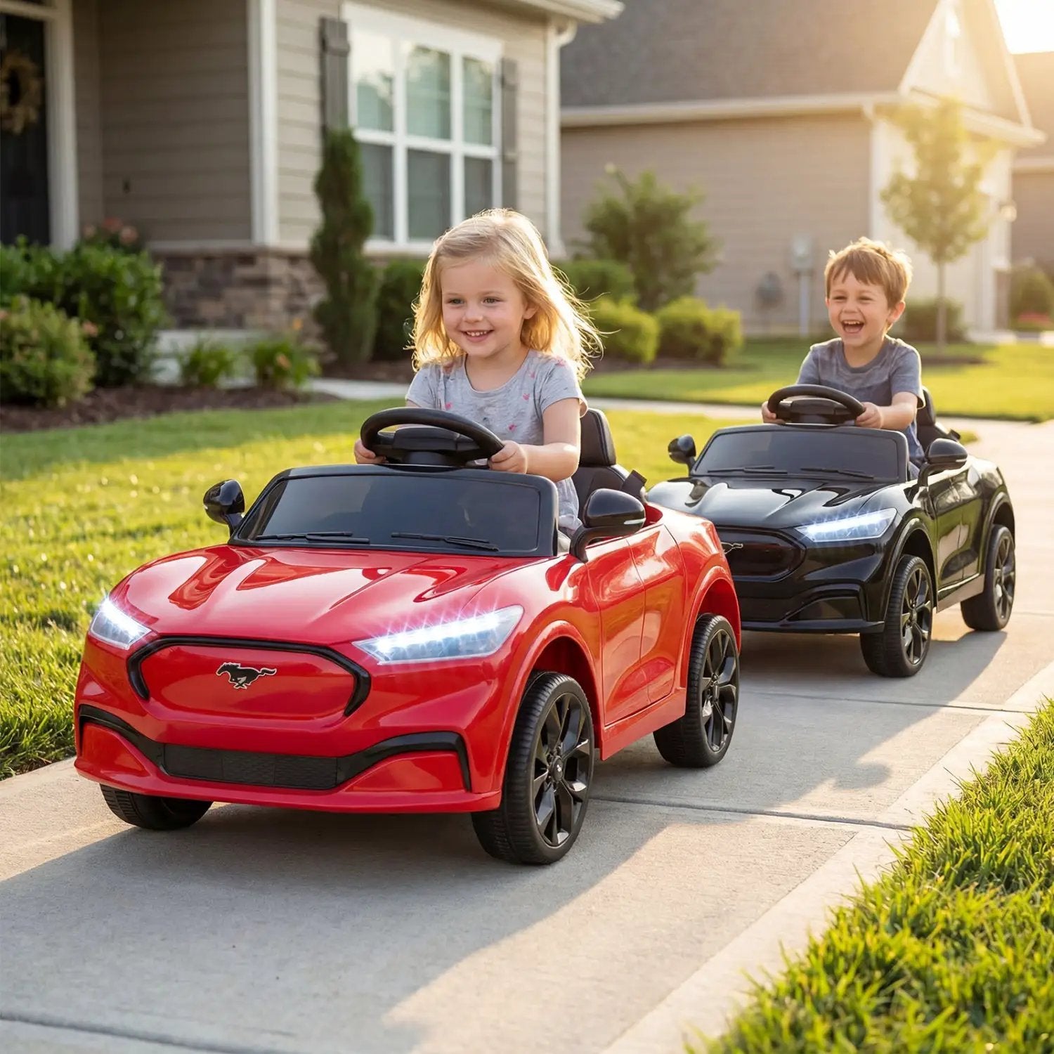 12V Kids Ride on Car Licensed Ford Mach E with Parent Control and Horn by DirectDeals