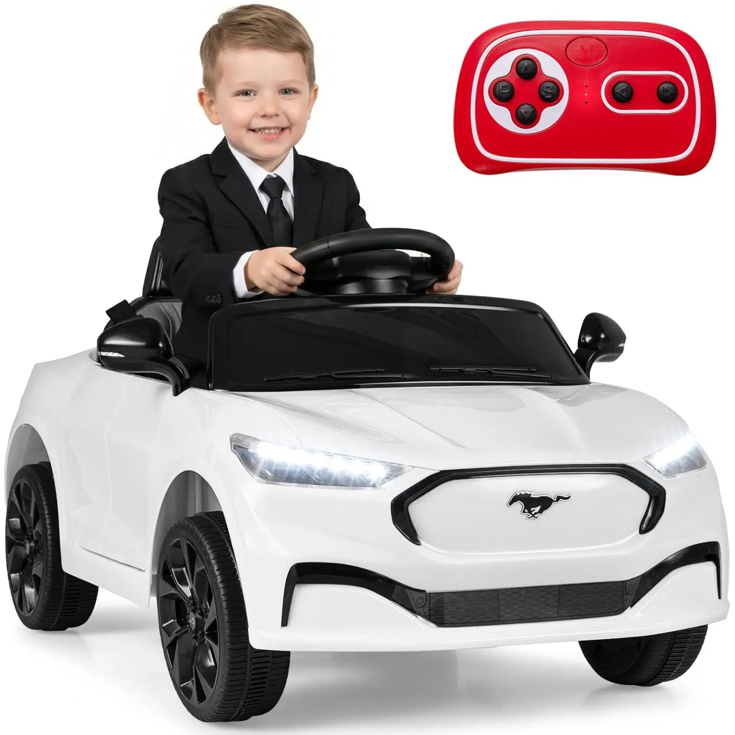 12V Kids Ride on Car Licensed Ford Mach E with Parent Control and Horn by DirectDeals