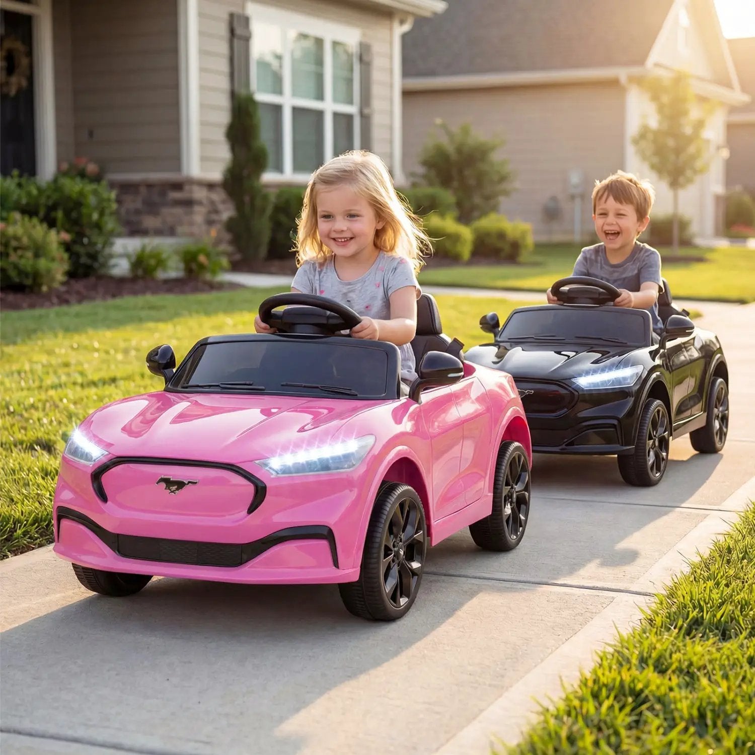 12V Kids Ride on Car Licensed Ford Mach E with Parent Control and Horn by DirectDeals