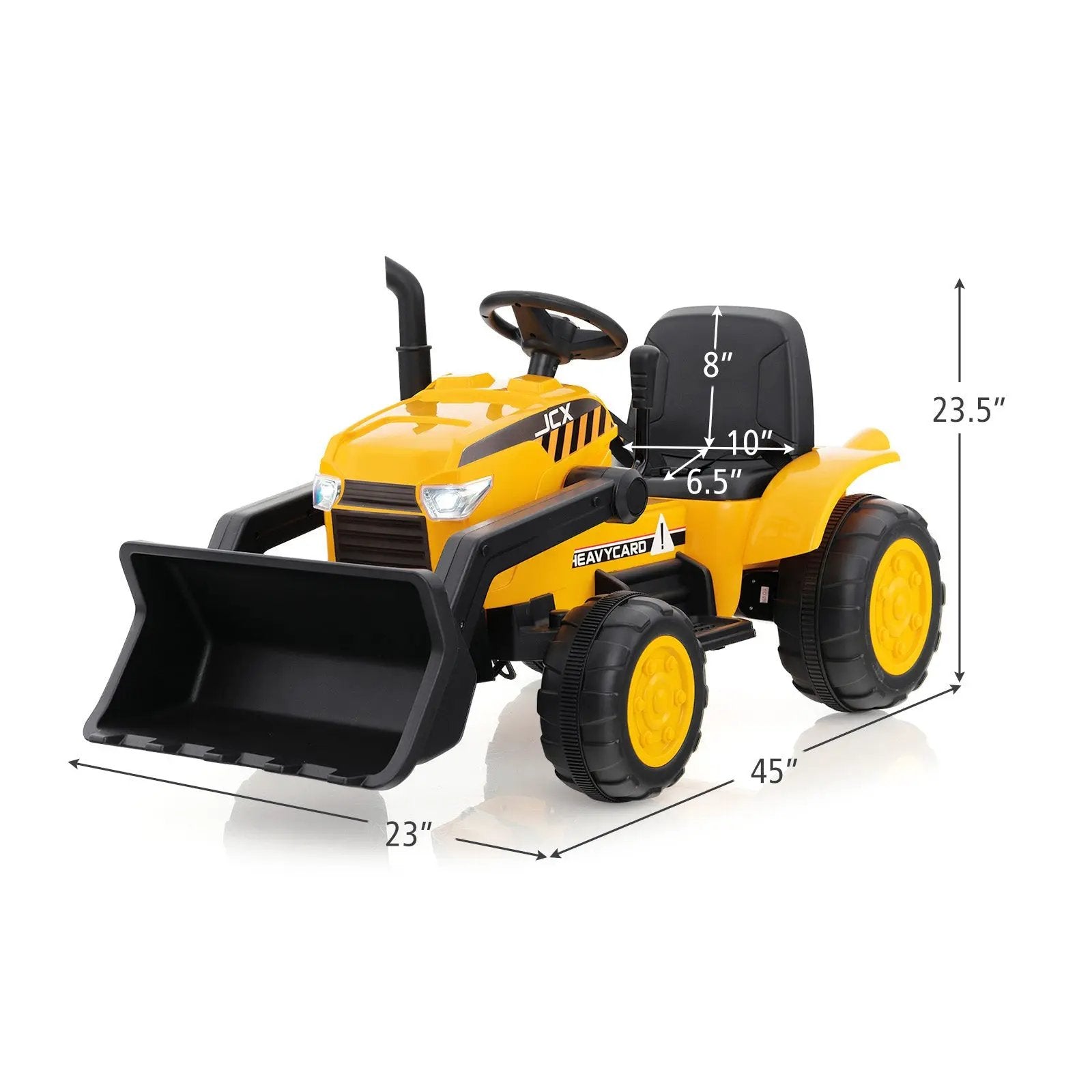 12V Kid's Ride on Excavator with Adjustable Digging Bucket-Yellow by DirectDeals