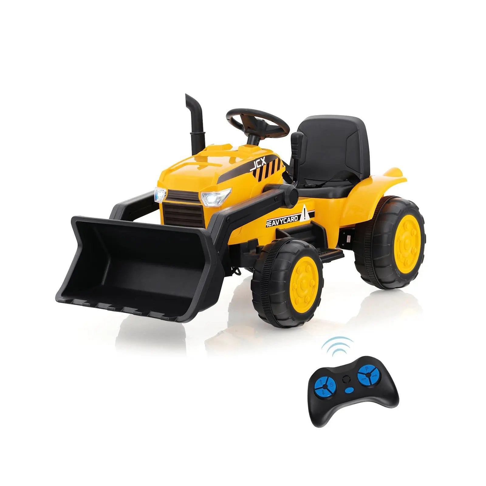12V Kid's Ride on Excavator with Adjustable Digging Bucket-Yellow by DirectDeals