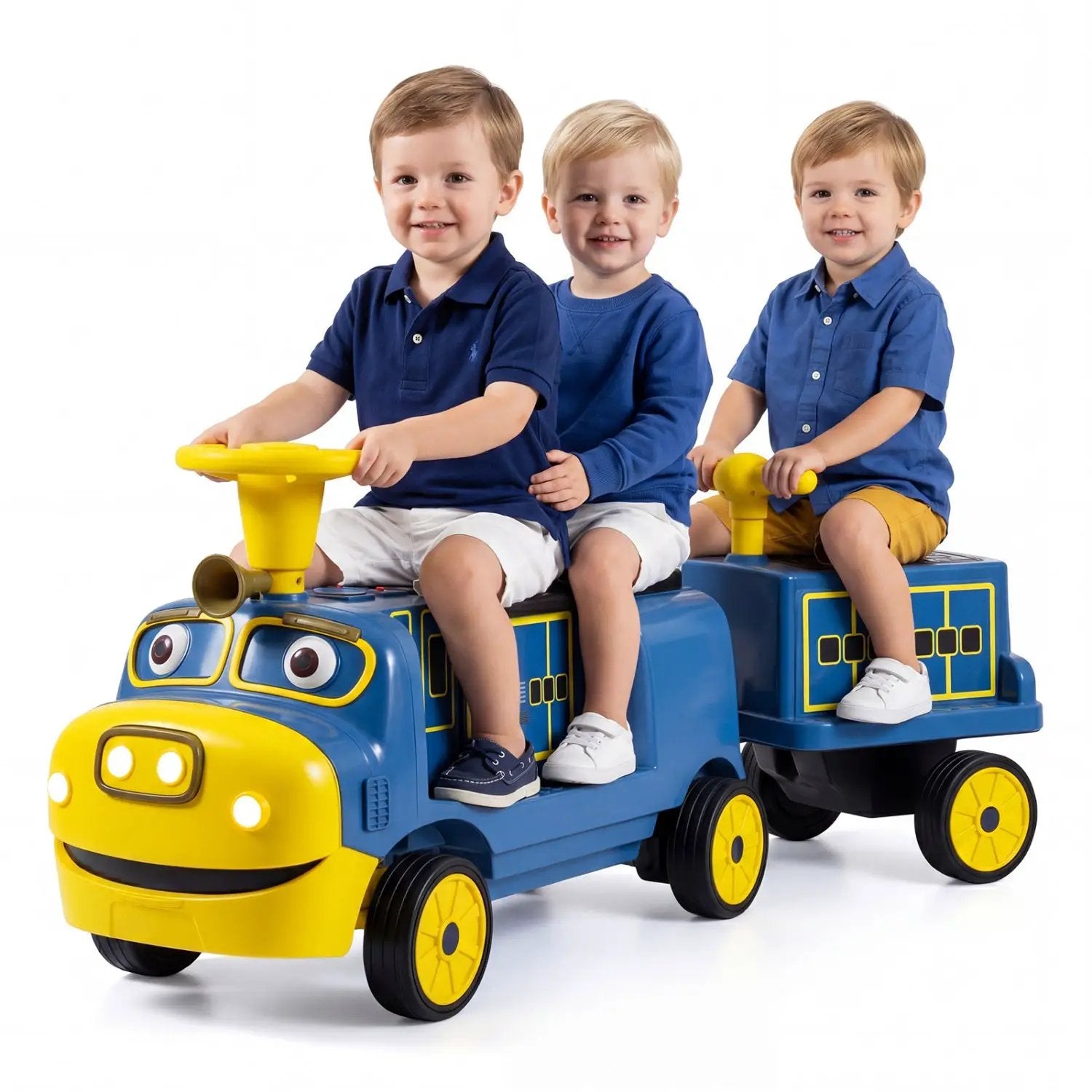 12V Kids Ride-On Train 3-Seater with Detachable Carriage by DirectDeals