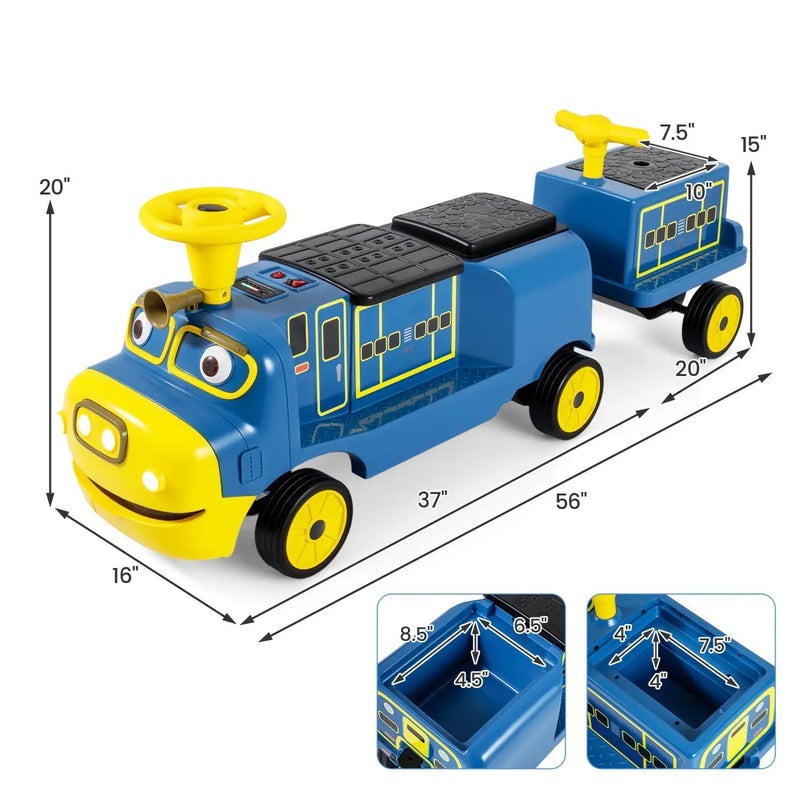 12V Kids Ride-On Train 3-Seater with Detachable Carriage by DirectDeals